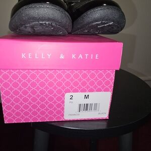Kelly & Katie Black Patent Flats